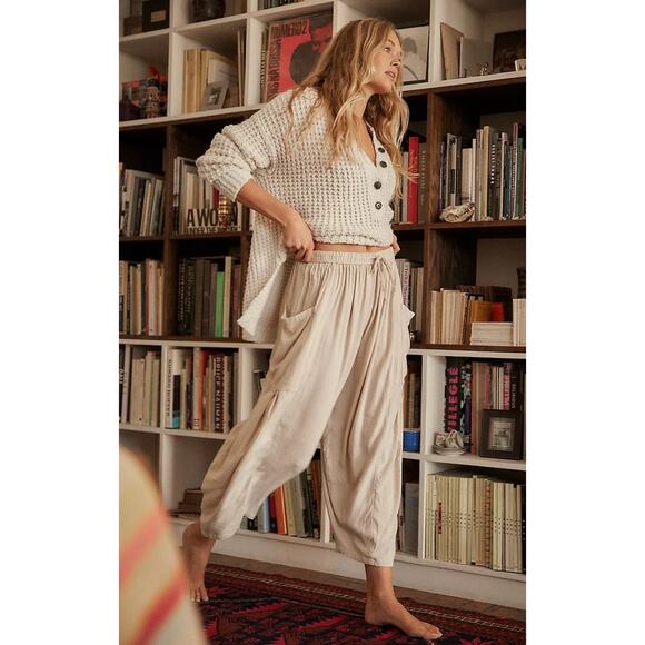 Free people light tan quinn pants - Picture 1 of 5